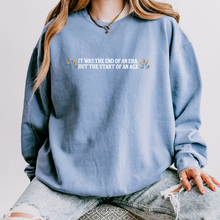 Load image into Gallery viewer, start of an age crewneck – unisex lightweight comfort colors crewneck sweatshirt