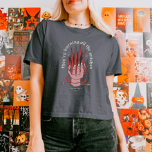 Load image into Gallery viewer, burning all the witches – comfort colors women's boxy tee