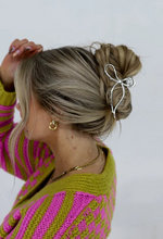 Load image into Gallery viewer, clara bow claw clip – gold, silver + dark grey