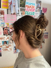 Load image into Gallery viewer, clara bow claw clip – gold, silver + dark grey