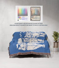 Load image into Gallery viewer, vintage midnights cat woven blanket