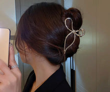 Load image into Gallery viewer, clara bow claw clip – gold, silver + dark grey