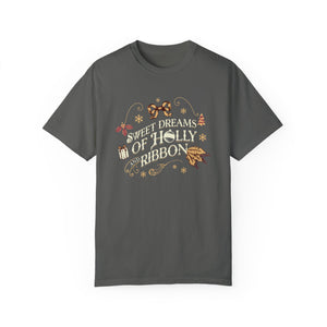 holly and ribbon – unisex comfort colors tee