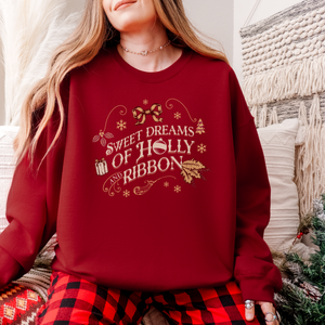 holly and ribbon – unisex gildan crewneck