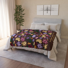 Load image into Gallery viewer, custom surprise song flowers fleece sherpa blanket (Glendale - Edinburgh)
