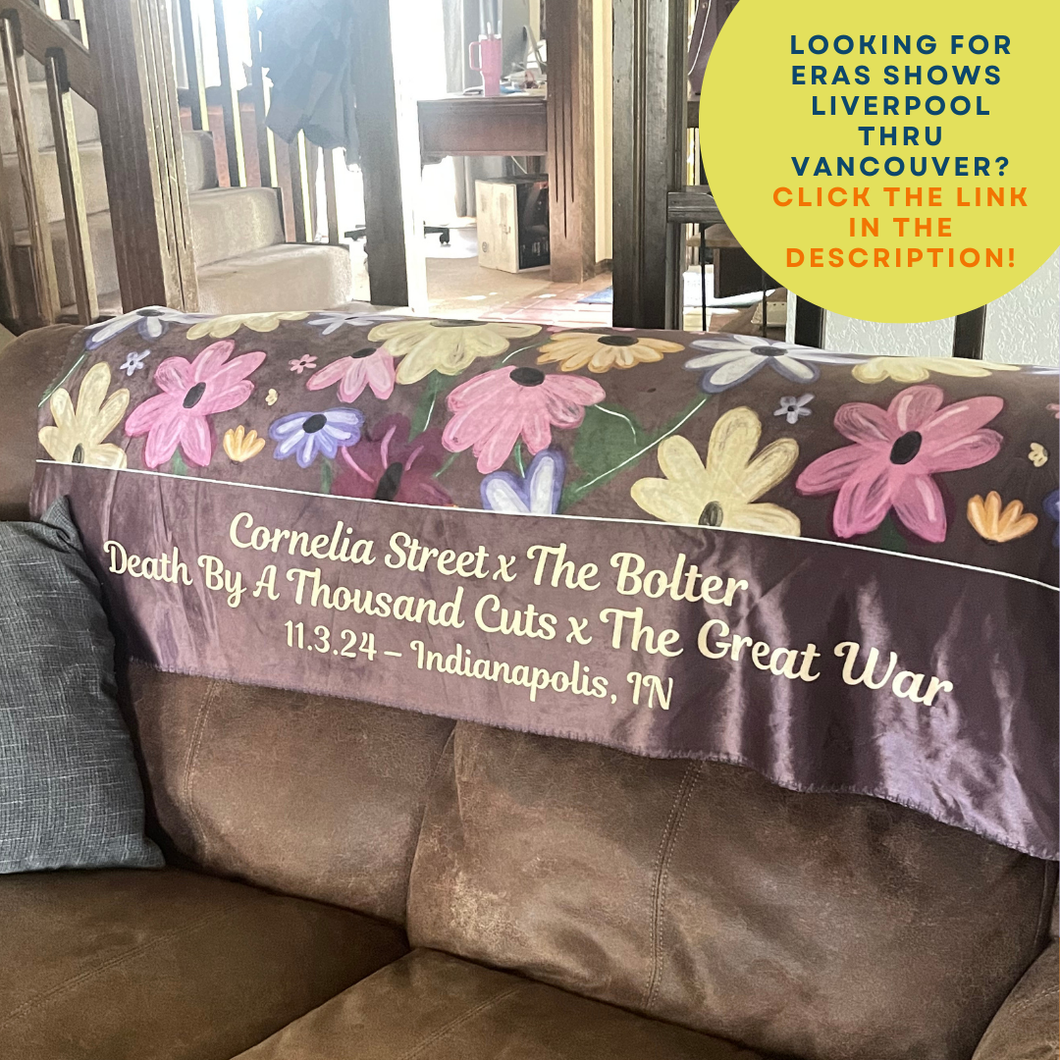 custom surprise song flowers fleece sherpa blanket (Glendale - Edinburgh)