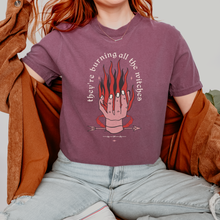 Load image into Gallery viewer, burning the witches – unisex comfort colors tee
