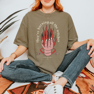 burning the witches – unisex comfort colors tee