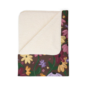 custom surprise song flowers fleece sherpa blanket (Glendale - Edinburgh)