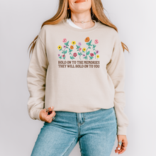 Load image into Gallery viewer, hold on to the memories  – unisex gildan crewneck
