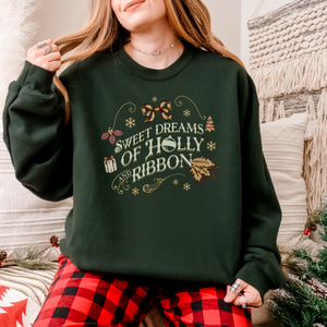 holly and ribbon – unisex gildan crewneck