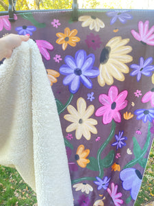 custom surprise song flowers fleece sherpa blanket (Glendale - Edinburgh)