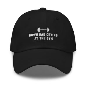 crying at the gym – dad hat