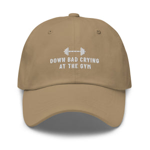 crying at the gym – dad hat