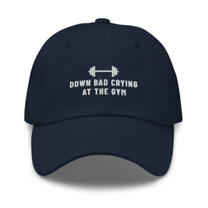 crying at the gym – dad hat