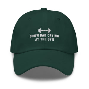 crying at the gym – dad hat