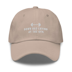 crying at the gym – dad hat