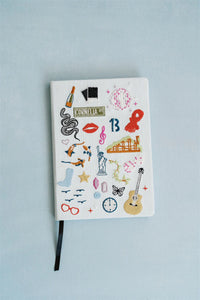 embroidered fangirl hardcover journal